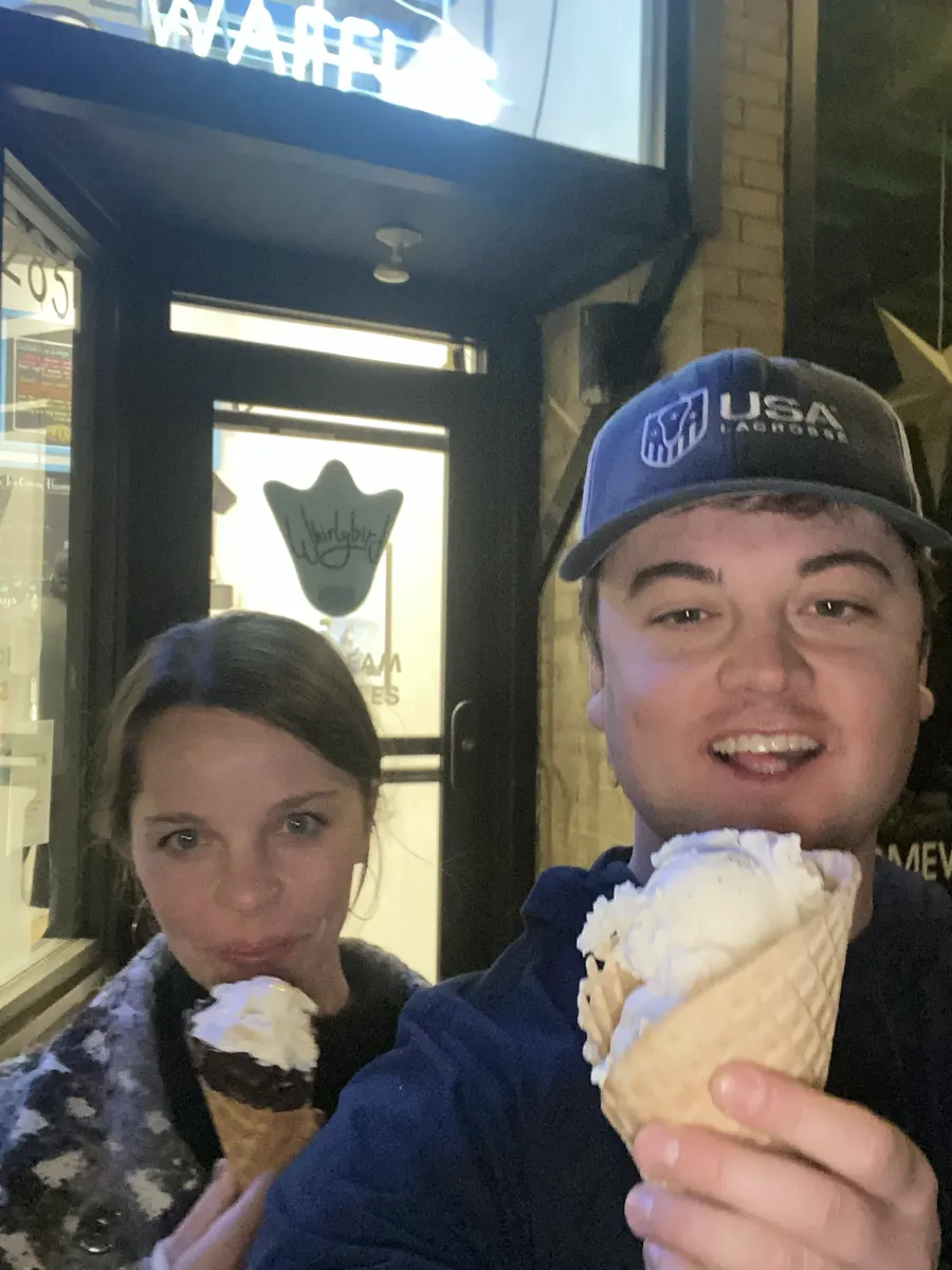 Ice cream cones on a night out